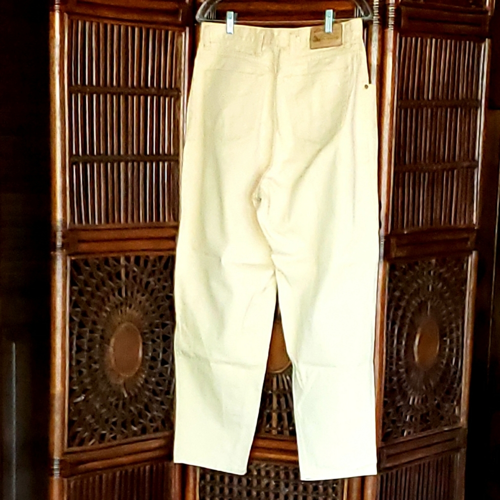 EDDIE BAUER High-Waisted VTG Jeans Relaxed Fit - Yellow - Size 14P - EVC - Picture 5 of 6